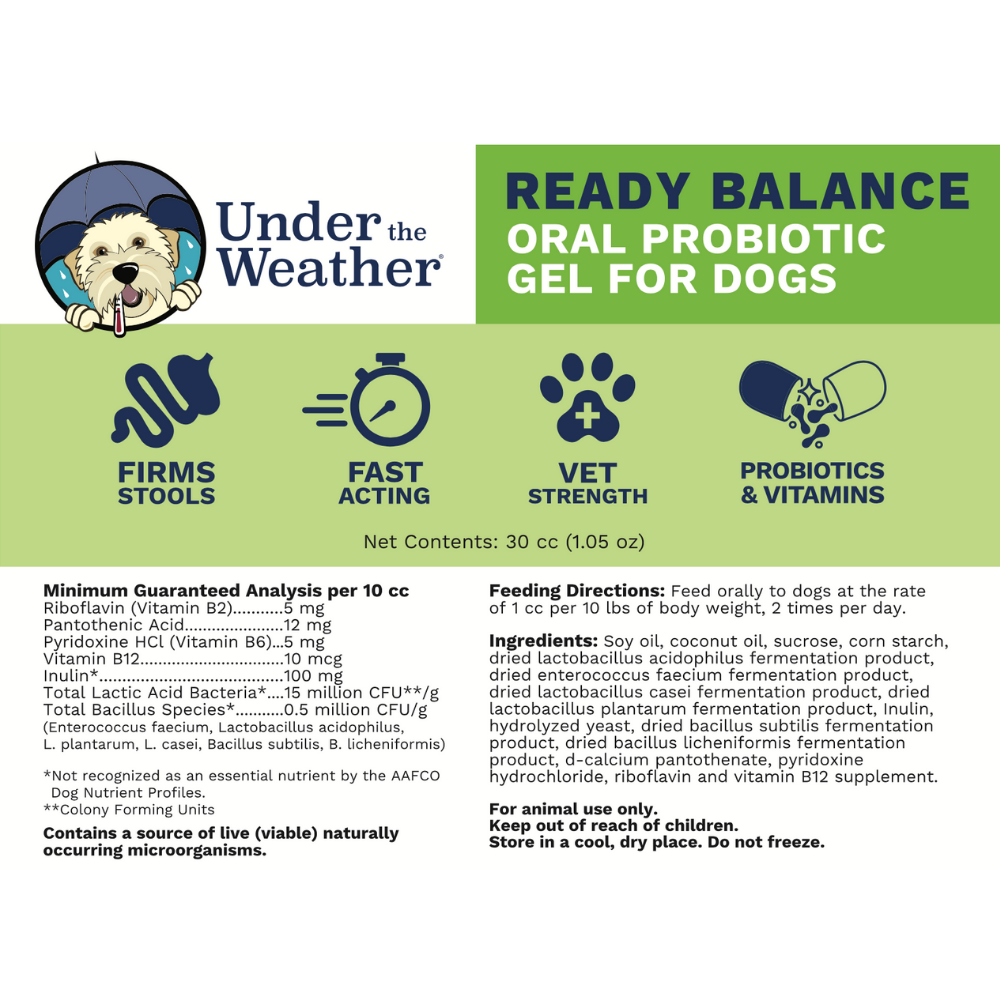 Ready Balance Oral Probiotic Gel for Dogs.