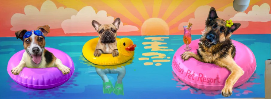 Sasha and friends bathing
