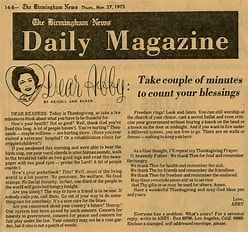 Dear Abbey Advice in daily magazine