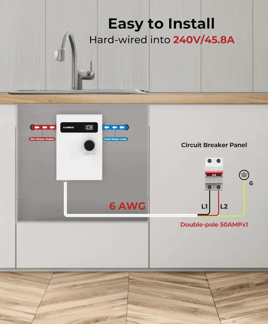 Camplux On Demand Electric Tankless Water Heater 11kW