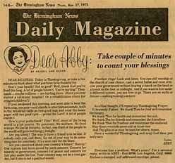Dear Abbey Advice in daily magazine