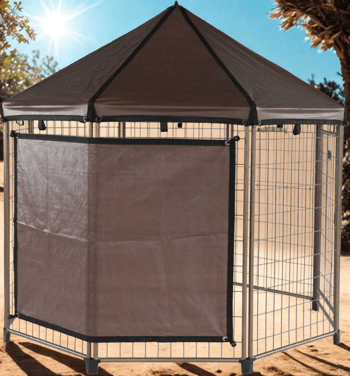 Win World Int'l 8-Foot Sun Shade for Pet Gazebo - Ultimate Protection for Your Pets