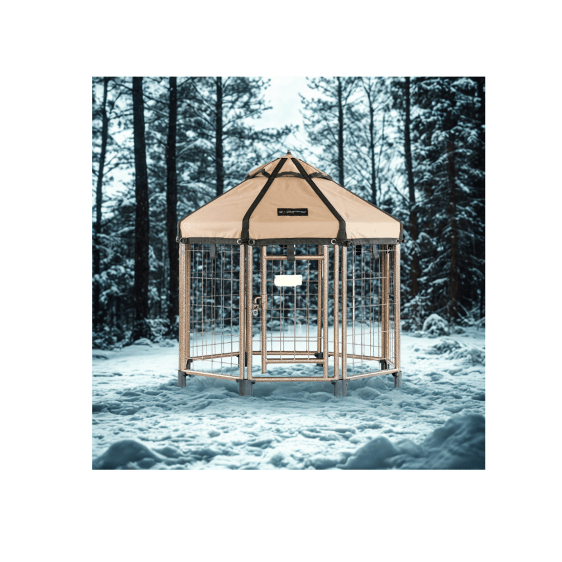Win World Int'l Pet Gazebo (3-foot) with Vented Canopy in the snow
