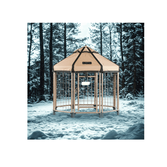 Win World Int'l Pet Gazebo (3-foot) with Vented Canopy in the snow